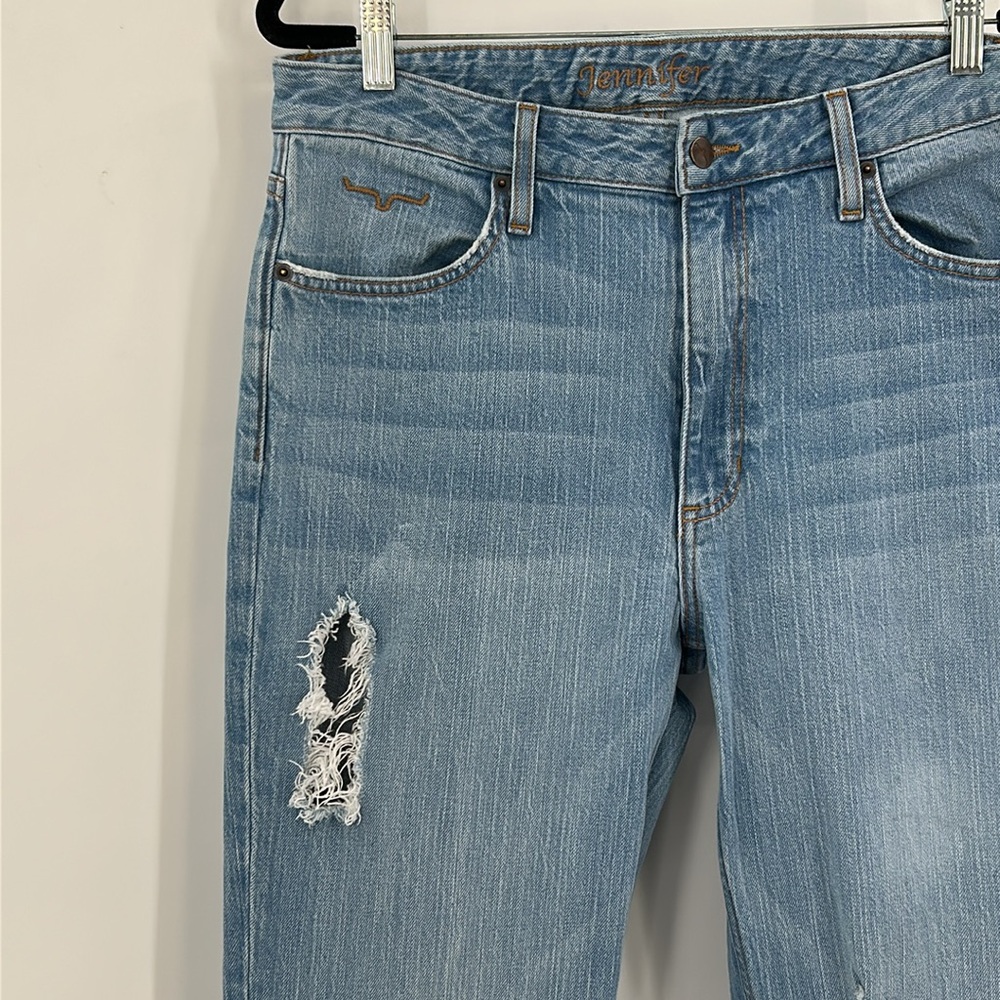 Women's Blue Flared Jeans - Picture 3 of 10